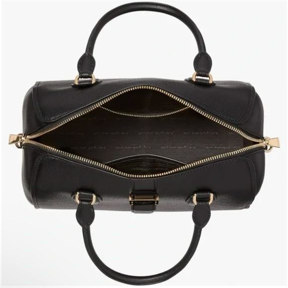 NWT Kate Spade Black Med. New York Nouveau Pebble Leather Duffle Bag w/Crossbody - Picture 4 of 5